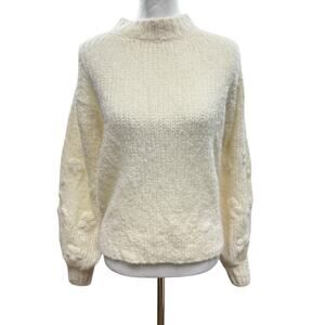 Kensington Prairie Farm Alpaca Pullover Mock Neck Bell Sleeve sweater Size Small